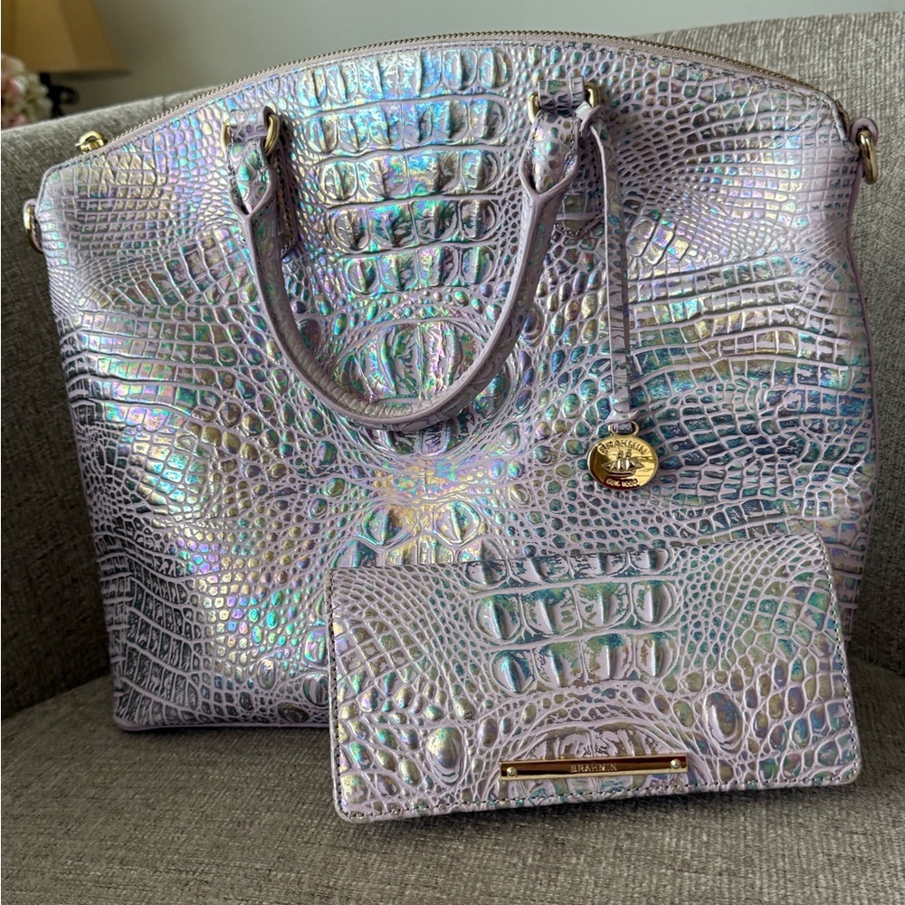 Brahmin violet wonderland large duxbury and Ady wallet